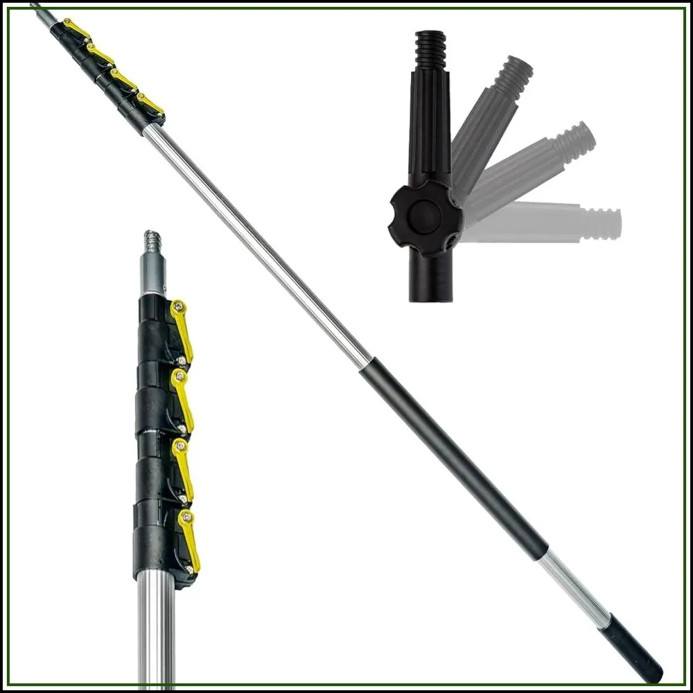 Telescoping Pole 7-30 Ft - Extension Pole for Cleaning, Duster, Window Washing, Paint Roller, Squeegee - High Reach Extendable Kit for Indoor & Outdoor
Telescoping Pole 7-30 Ft - Extension Pole for Cleaning, Duster, Window Washing, Paint Roller, Squeegee - High Reach Extendable Kit for Indoor & Outdoor