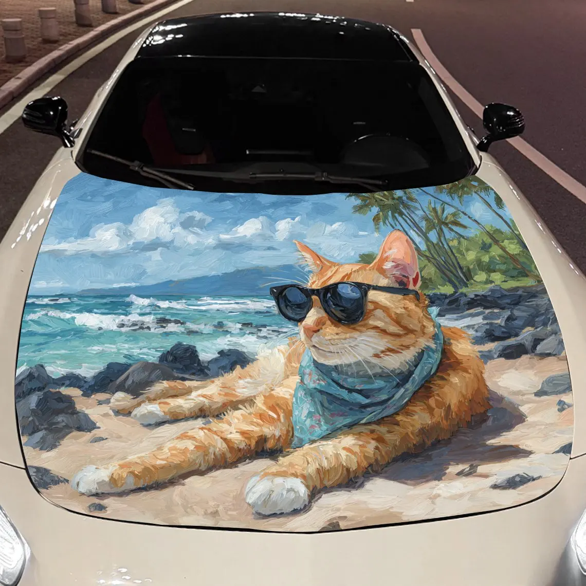 Гавайский кот, упаковочная наклейка на капот автомобиля, материал ПВХ, самоклеящаяся водонепроницаемая, противоскользящая краска, доступ к внешней отделке автомобиля
Гавайский кот, упаковочная наклейка на капот автомобиля, материал ПВХ, самоклеящаяся водонепроницаемая, противоскользящая краска, доступ к внешней отделке автомобиля