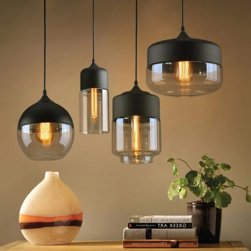 Industrial Style Loft Pendant Light Black Glass for Dining Room Bar Cafe Vintage Artistic Hanging Lamp
Industrial Style Loft Pendant Light Black Glass for Dining Room Bar Cafe Vintage Artistic Hanging Lamp