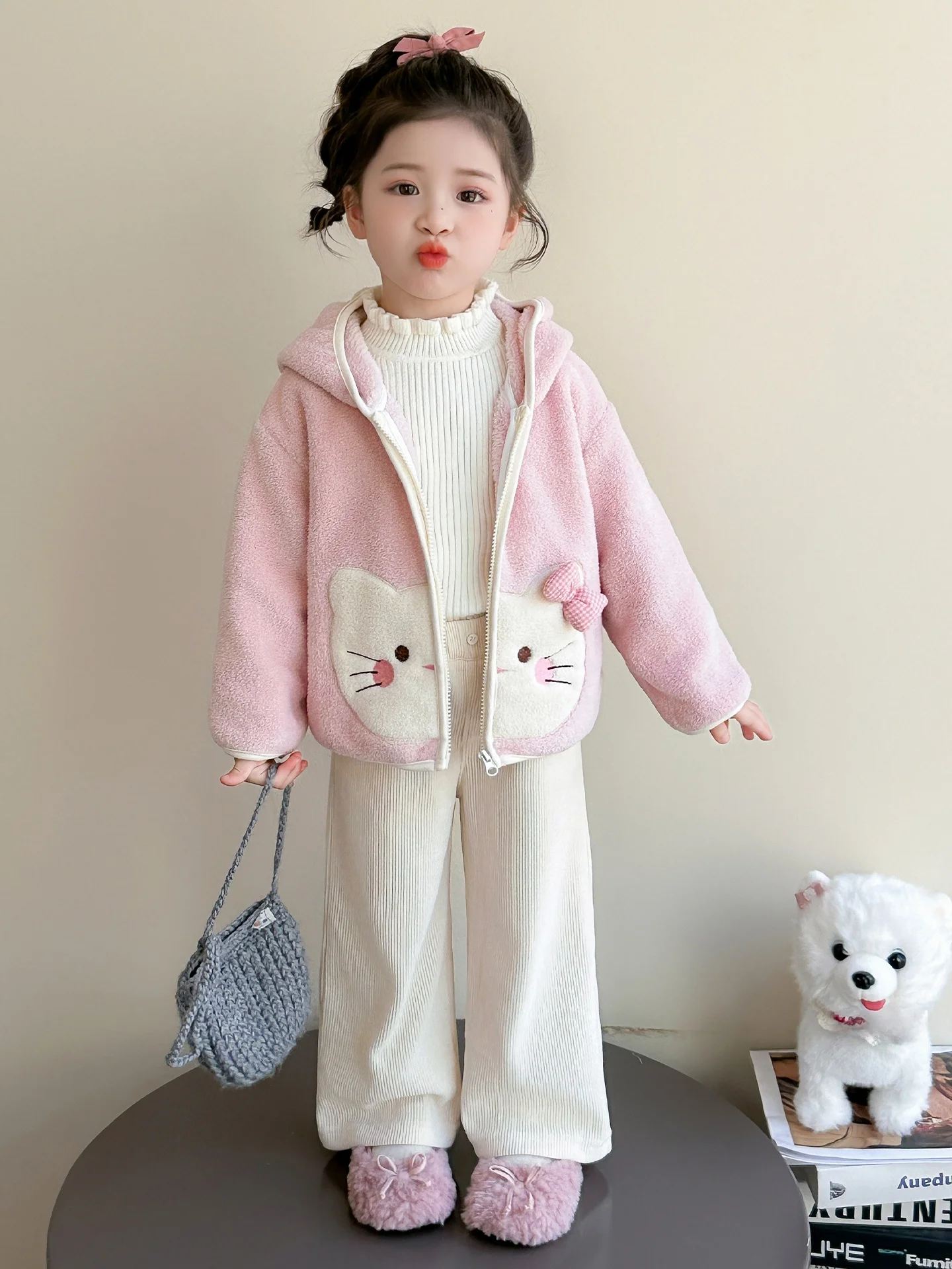 Girls' Furry Print Hooded Jaet Warm Outerwear Spring Autumn 2025 New Faion Baby Girl's Coat Top Quali Wool Blend
Girls' Furry Print Hooded Jaet Warm Outerwear Spring Autumn 2025 New Faion Baby Girl's Coat Top Quali Wool Blend