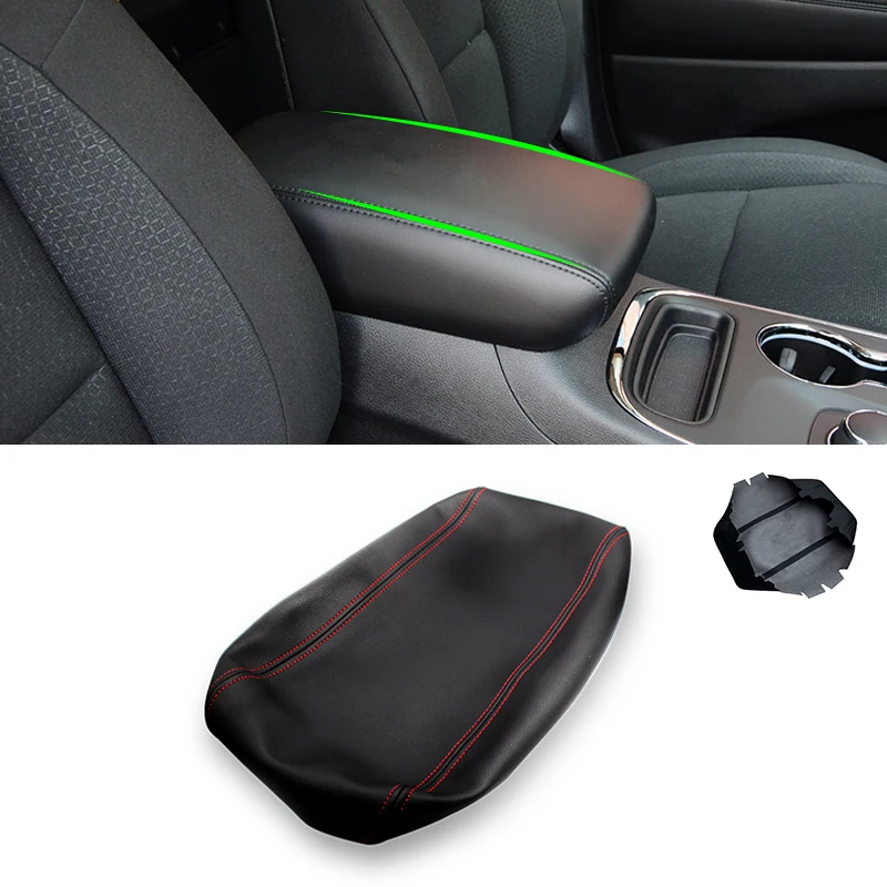 For Dodge Durango 2011 2012 2013 2014 2015 2016 2017 Microfiber Leather Interior Center Control Armrest Box Cover Sticker Trim