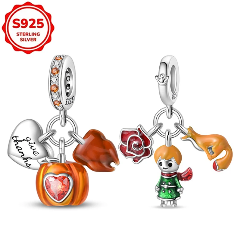 HOT Charms 925 Sterling Silver Heart-Shaped Pumpkin Little Prince Pendant Beads Womens Original 925 Bracelets DIY Jewelry Gifts
HOT Charms 925 Sterling Silver Heart-Shaped Pumpkin Little Prince Pendant Beads Womens Original 925 Bracelets DIY Jewelry Gifts