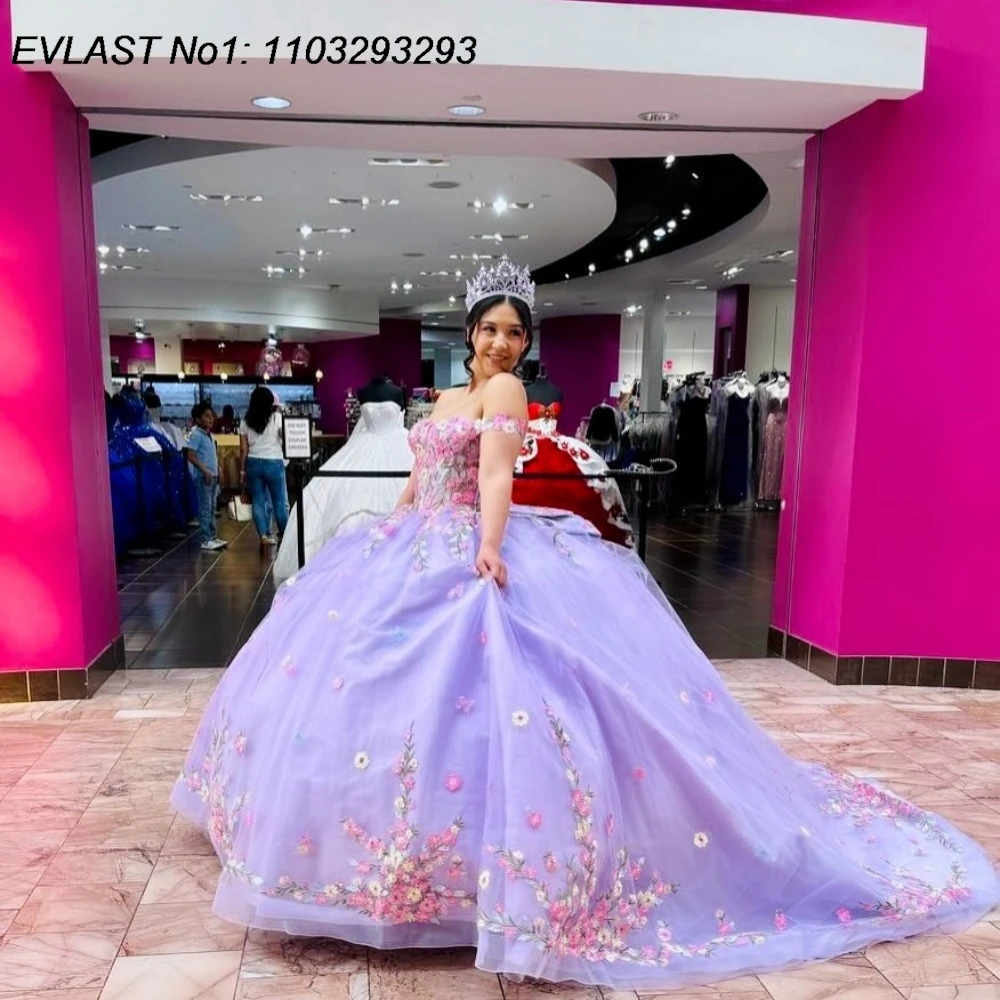 EVLAST Customized Princess Lilac Ball Gown Quinceanera Dress 3D Floral Applique Beading Bow Sweet 16 Vestidos De 15 Anos E1Q961
EVLAST Customized Princess Lilac Ball Gown Quinceanera Dress 3D Floral Applique Beading Bow Sweet 16 Vestidos De 15 Anos E1Q961