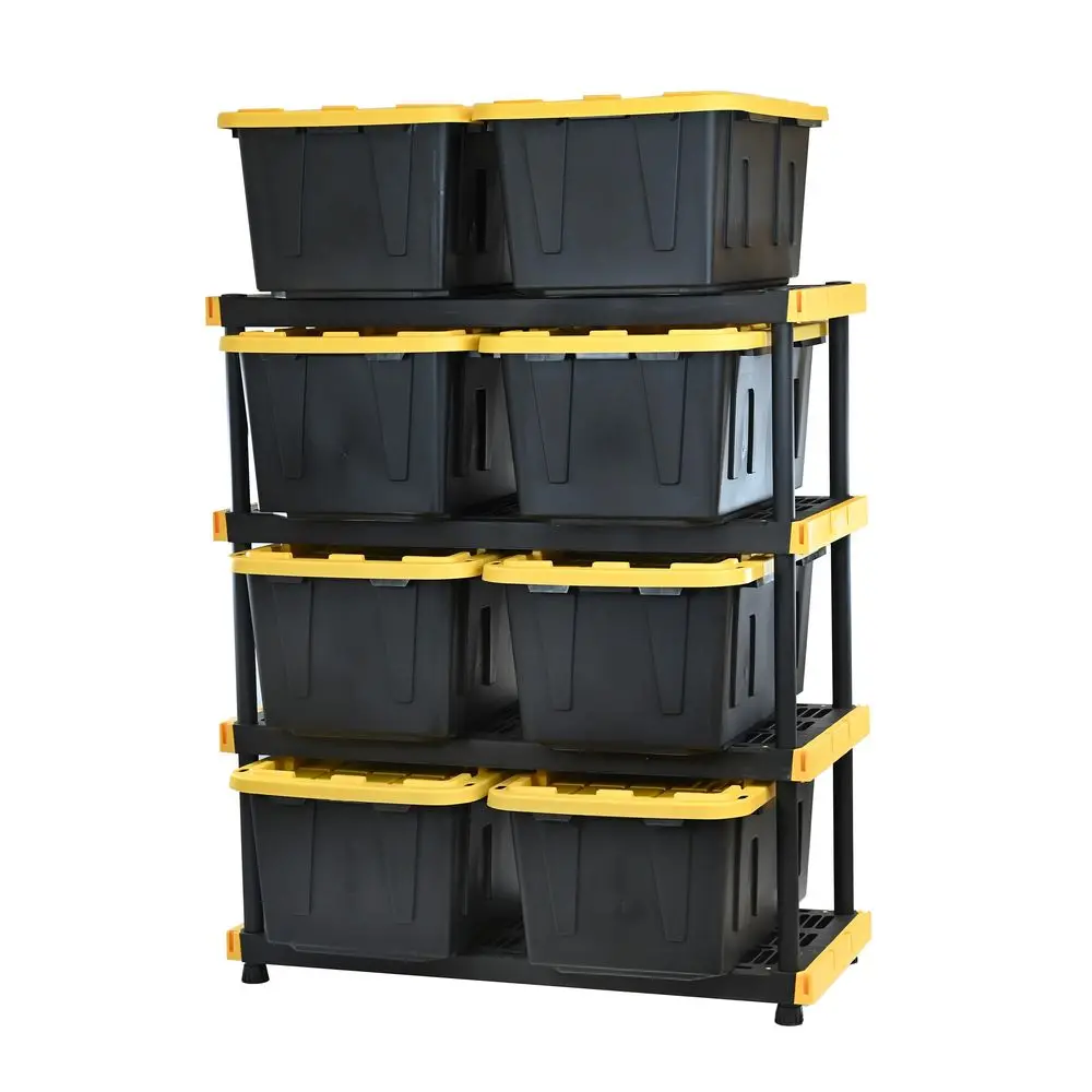 Black amp Yellow 4Tier Heavy Duty Storage Shelves and 8 Heavy Duty Storage Bins with Lids, 4 Shelves that Support up to 200lbs
Black amp Yellow 4Tier Heavy Duty Storage Shelves and 8 Heavy Duty Storage Bins with Lids, 4 Shelves that Support up to 200lbs