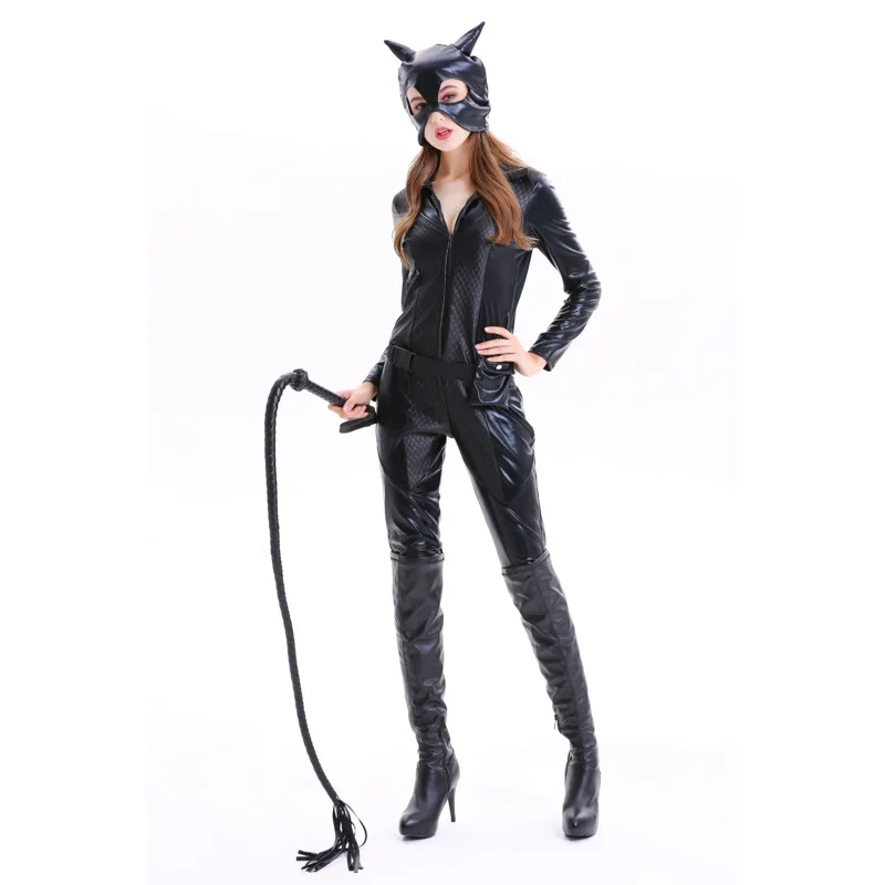 2025 AA black vinly faux leather wet look catsuit sexy Catwoman bodysuits stretchable zipper jumpsuit Halloween party jumpsuits
2025 AA black vinly faux leather wet look catsuit sexy Catwoman bodysuits stretchable zipper jumpsuit Halloween party jumpsuits