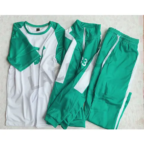 In Stock Korea Disguise Cosplay Costume for School Team Uniform Tracksuit Halloween Carnival Party Clothes Calamari Game 456 230