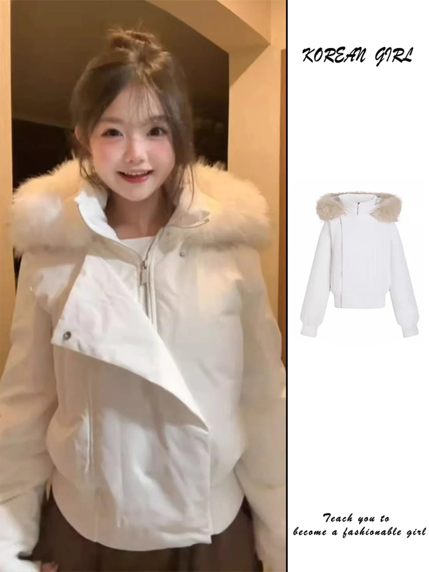 Корейское хлопковое пальто с капюшоном в Корейском стиле, женское зимнее пальто с пушистым воротником, милая модная верхняя одежда небольшого размера
Корейское хлопковое пальто с капюшоном в Корейском стиле, женское зимнее пальто с пушистым воротником, милая модная верхняя одежда небольшого размера