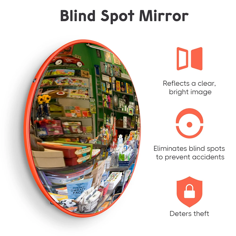 12/18 Inch Wide Angle Security Curved Convex Road Mirror Simple Installation Safety Traffic PC Blind Spot Mirror
12/18 Inch Wide Angle Security Curved Convex Road Mirror Simple Installation Safety Traffic PC Blind Spot Mirror