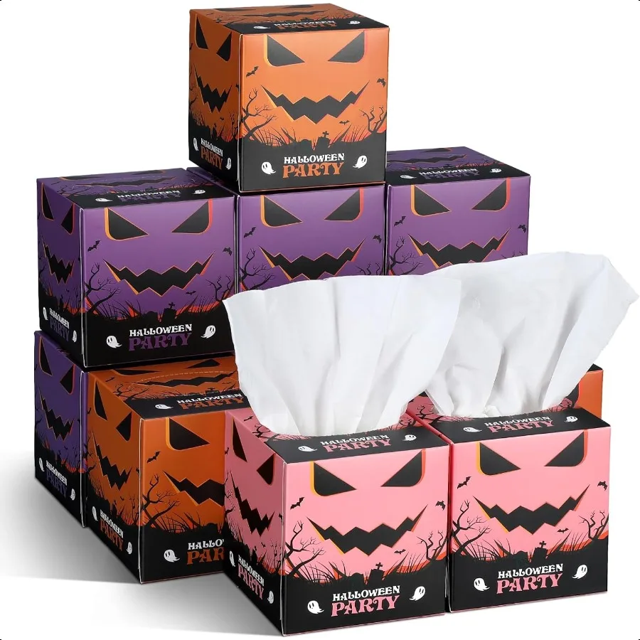 12 Pack Halloween Facial Tissues Cube Face Boxes 600 Sheets 3 Ply Small Ghost Square Tissues Bulk for Halloween Party Car Bedro
12 Pack Halloween Facial Tissues Cube Face Boxes 600 Sheets 3 Ply Small Ghost Square Tissues Bulk for Halloween Party Car Bedro