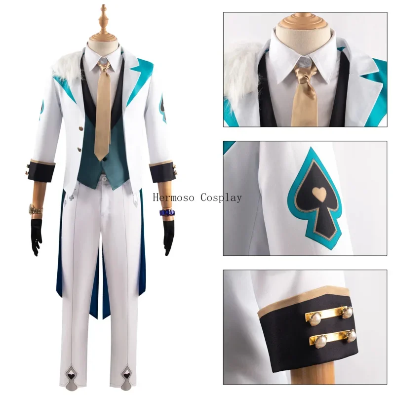 EE01 Star Rail Concert Cosplay Guitarist Aventurine Costume Uniform Wig White Suit Halloween Party Convention Outfit for AduIo0!
EE01 Star Rail Concert Cosplay Guitarist Aventurine Costume Uniform Wig White Suit Halloween Party Convention Outfit for AduIo0!