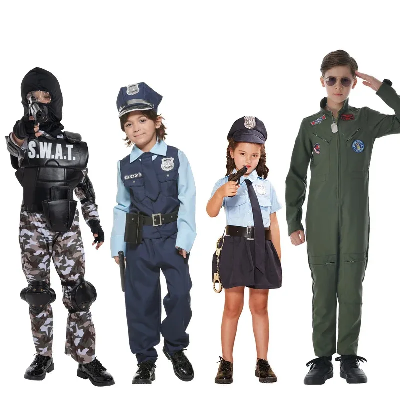 Bear's Den Halloween Kids Girls Police Costume Fancy Dress Boys Policeman Suit Top Gun Child Pilot Flight Outf New 2025
Bear's Den Halloween Kids Girls Police Costume Fancy Dress Boys Policeman Suit Top Gun Child Pilot Flight Outf New 2025