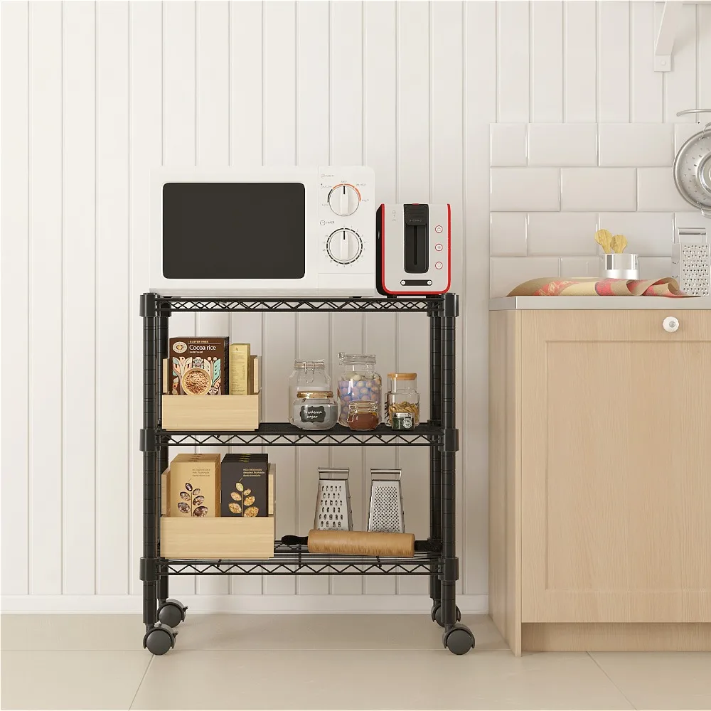 3-Layer Plastic Coated Iron Shelf with 1.5" Plastic Wheels 350*600*850 Black Storage Shelves
3-Layer Plastic Coated Iron Shelf with 1.5" Plastic Wheels 350*600*850 Black Storage Shelves