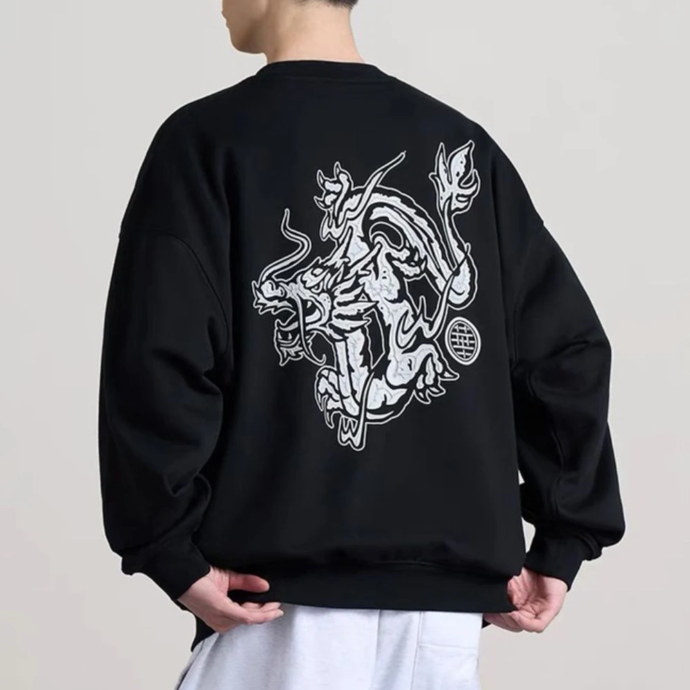 Dragon Printed Round Neck Sweater Autumn and Winter New Fashion Street Loose Casual Couple Long Sleeve Top Mens Clothing
Dragon Printed Round Neck Sweater Autumn and Winter New Fashion Street Loose Casual Couple Long Sleeve Top Mens Clothing
