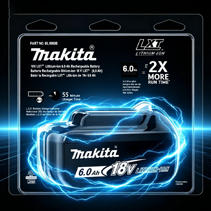 100% Genuine Makita 6Ah for Makita 18V Battery BL1860B BL1840 BL1830B BL1850B BL1850 BL1860 BL1815 Replacement Lithium Battery
100% Genuine Makita 6Ah for Makita 18V Battery BL1860B BL1840 BL1830B BL1850B BL1850 BL1860 BL1815 Replacement Lithium Battery