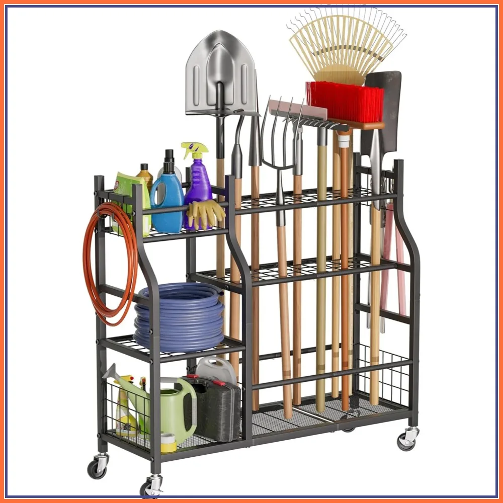 Rolling Garden Tool Organizer with Wheels, Multi-Tier Storage Cart for Garage and Shed
Rolling Garden Tool Organizer with Wheels, Multi-Tier Storage Cart for Garage and Shed