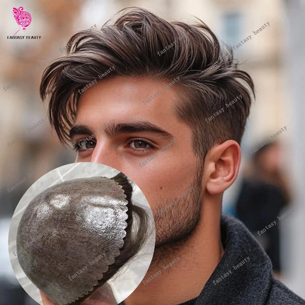 Super Durable Brown #5 PU Skin Men's 100% Human Hair Capillary Prosthesis Grey 1b50 1b80 Men's Wig Injected Skin Toupee for Male
Super Durable Brown #5 PU Skin Men's 100% Human Hair Capillary Prosthesis Grey 1b50 1b80 Men's Wig Injected Skin Toupee for Male