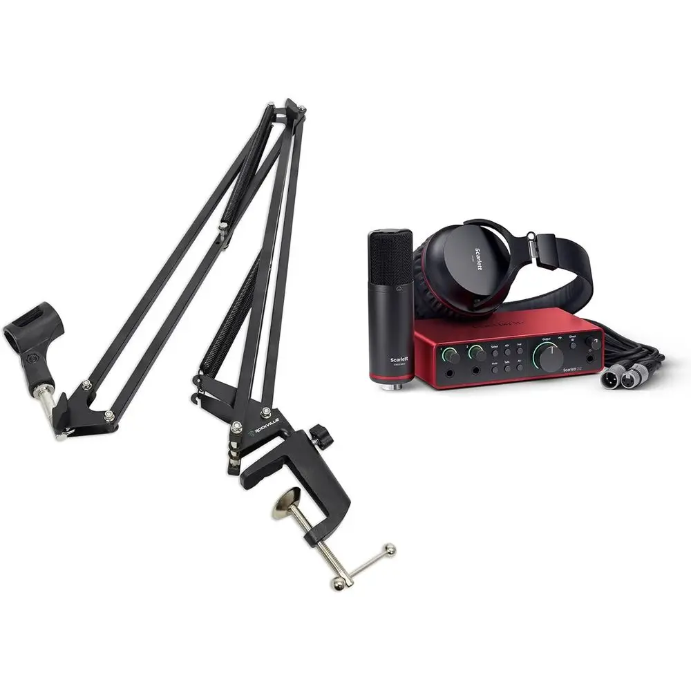 Rockville DMS40 40 Studio Podcast Microphone Boom Arm with Clamp, USB Mic Stand, Focusrite Scarlett 2i2 4th Gen Audio Interface,
Rockville DMS40 40 Studio Podcast Microphone Boom Arm with Clamp, USB Mic Stand, Focusrite Scarlett 2i2 4th Gen Audio Interface,