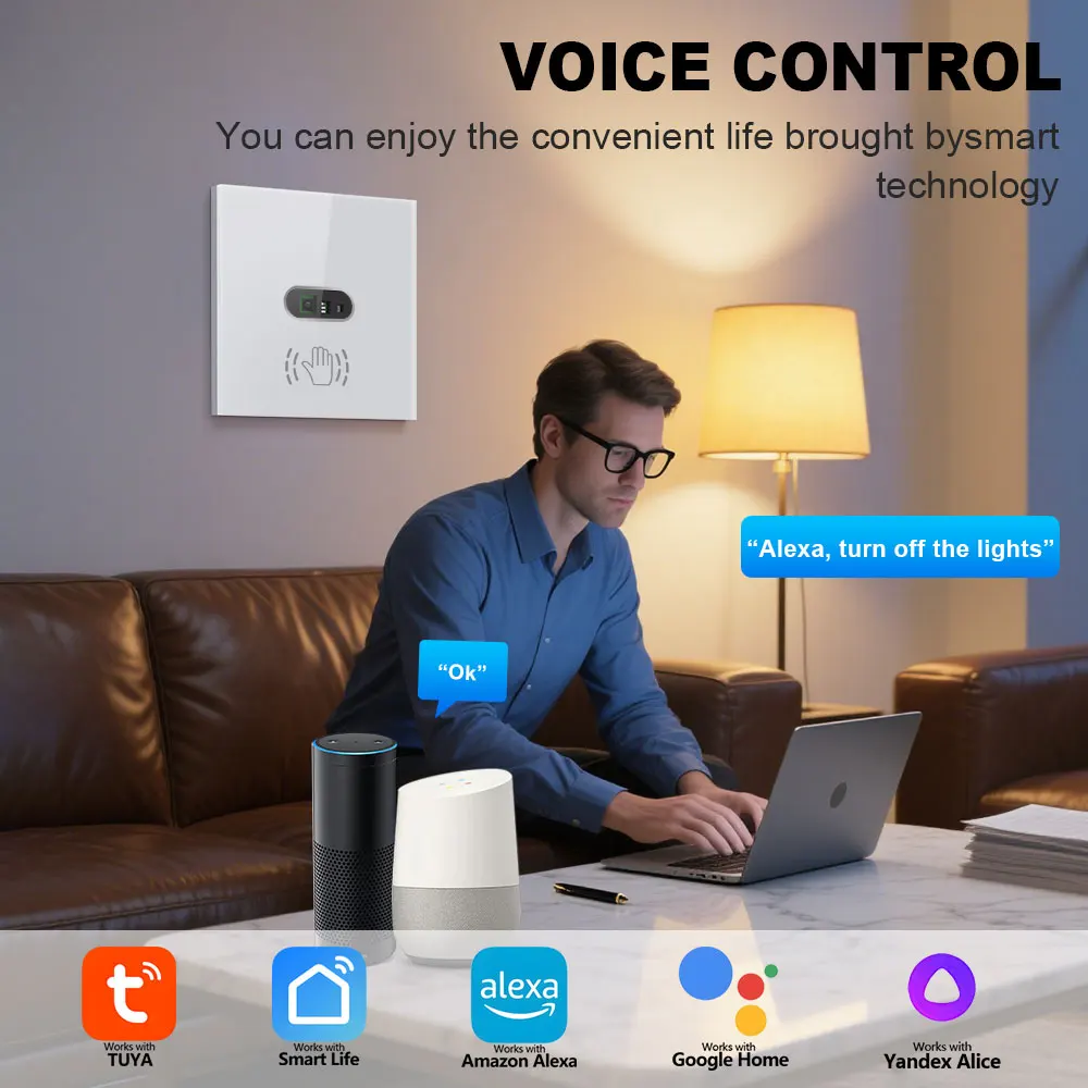 Tuya WIFI Smart Wave-Sense Switch 10cm Detection Zero-Live Wire Universal Voice Control APP Remote Control
Tuya WIFI Smart Wave-Sense Switch 10cm Detection Zero-Live Wire Universal Voice Control APP Remote Control
