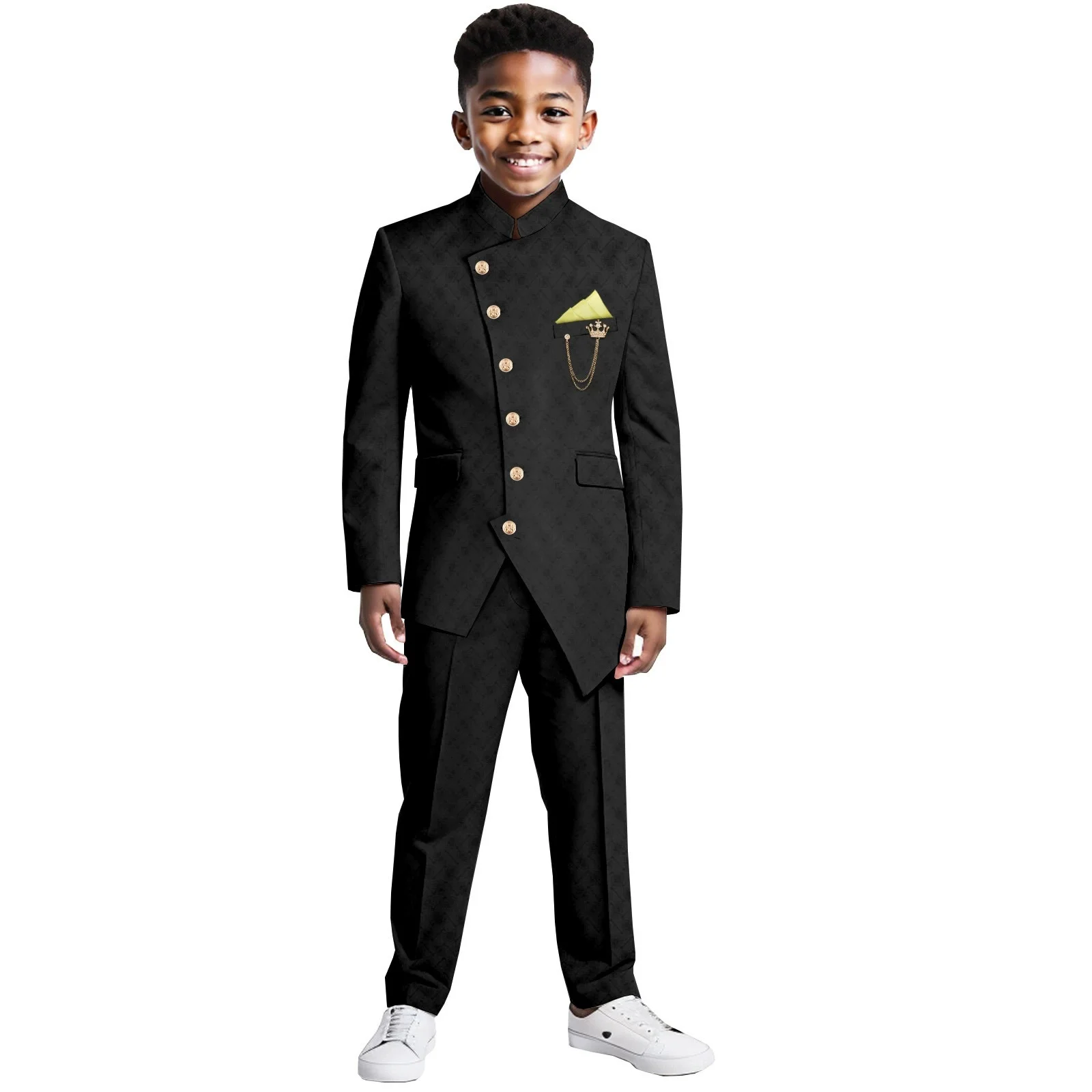 Indian Style Boys Suit Wedding 2 Pieces Long Jacket Pants Black Single-breasted Blazer for Kids 2-16 Years Old Custom
Indian Style Boys Suit Wedding 2 Pieces Long Jacket Pants Black Single-breasted Blazer for Kids 2-16 Years Old Custom