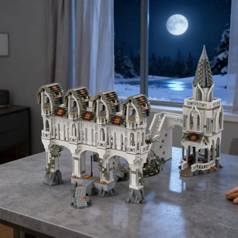 3751pcs MOC Rivendell Gates Of Imladris Hobbit Lord Rings Model Building Blocks Architecture Christmas Gifts Toy Idea Education
3751pcs MOC Rivendell Gates Of Imladris Hobbit Lord Rings Model Building Blocks Architecture Christmas Gifts Toy Idea Education