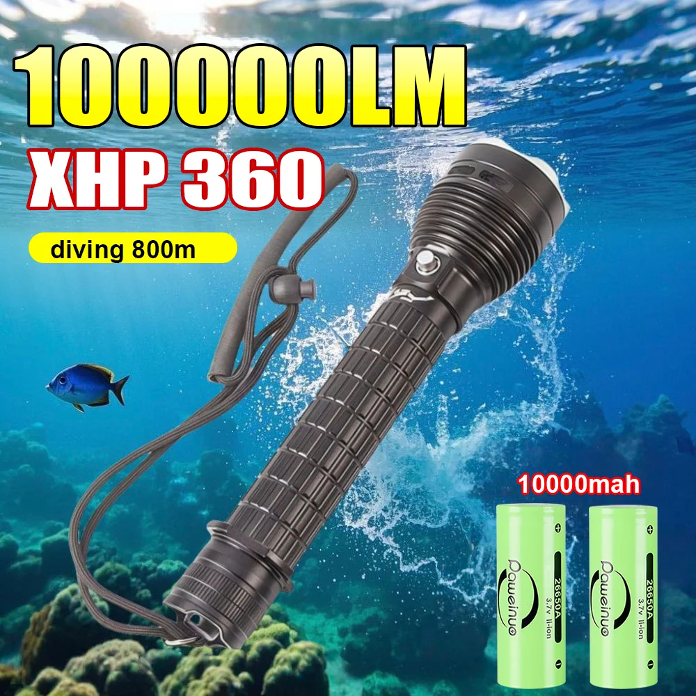 Upgrade Strong Light LED Diving Flashlight Powerful XHP360 Professional Diving Torch Underwater 800m Super Bright Diving Lights
Upgrade Strong Light LED Diving Flashlight Powerful XHP360 Professional Diving Torch Underwater 800m Super Bright Diving Lights
