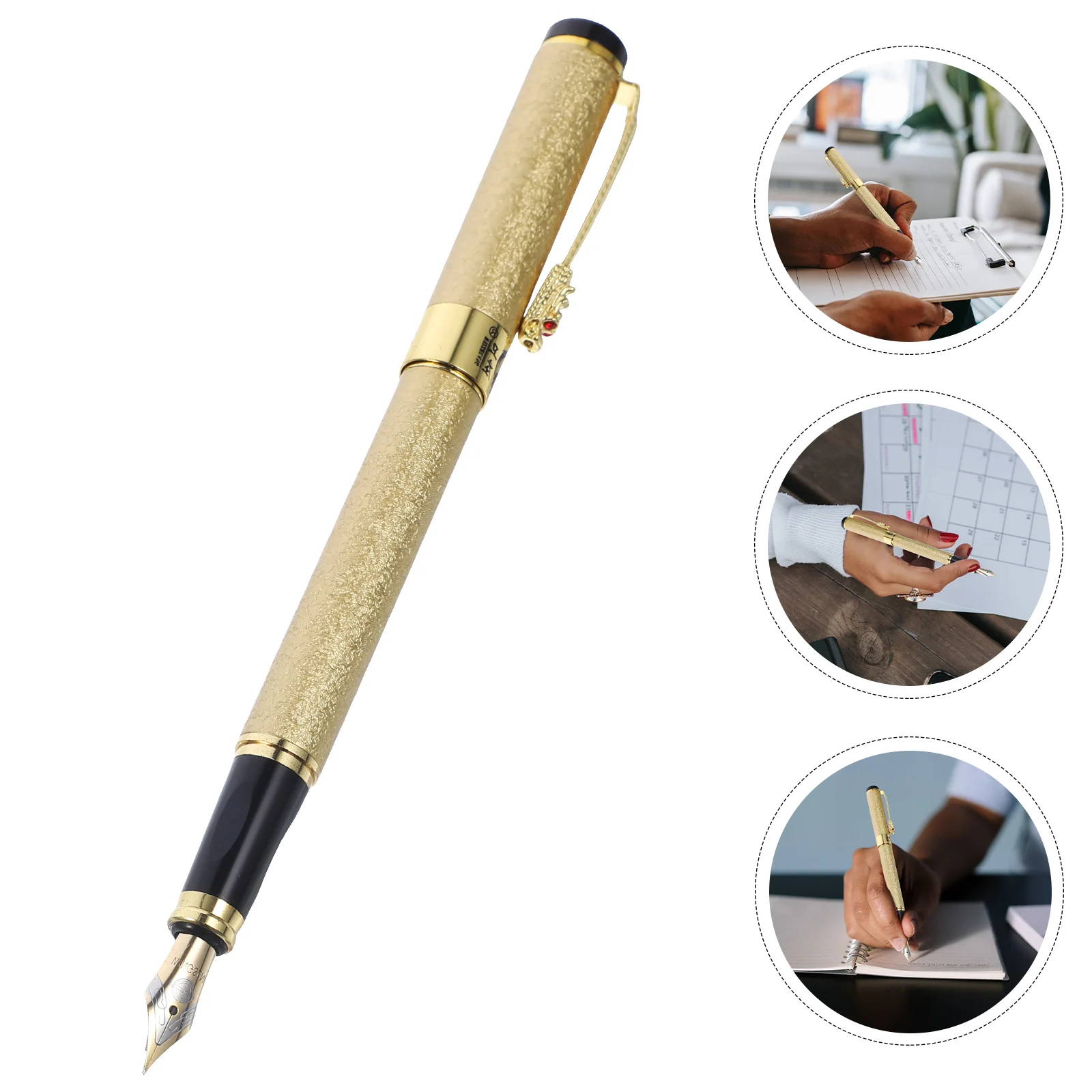 Fountain Ink Pen Calligraphy Pens Stationery Gift Sign Blot Golden Metal Lovely
Fountain Ink Pen Calligraphy Pens Stationery Gift Sign Blot Golden Metal Lovely