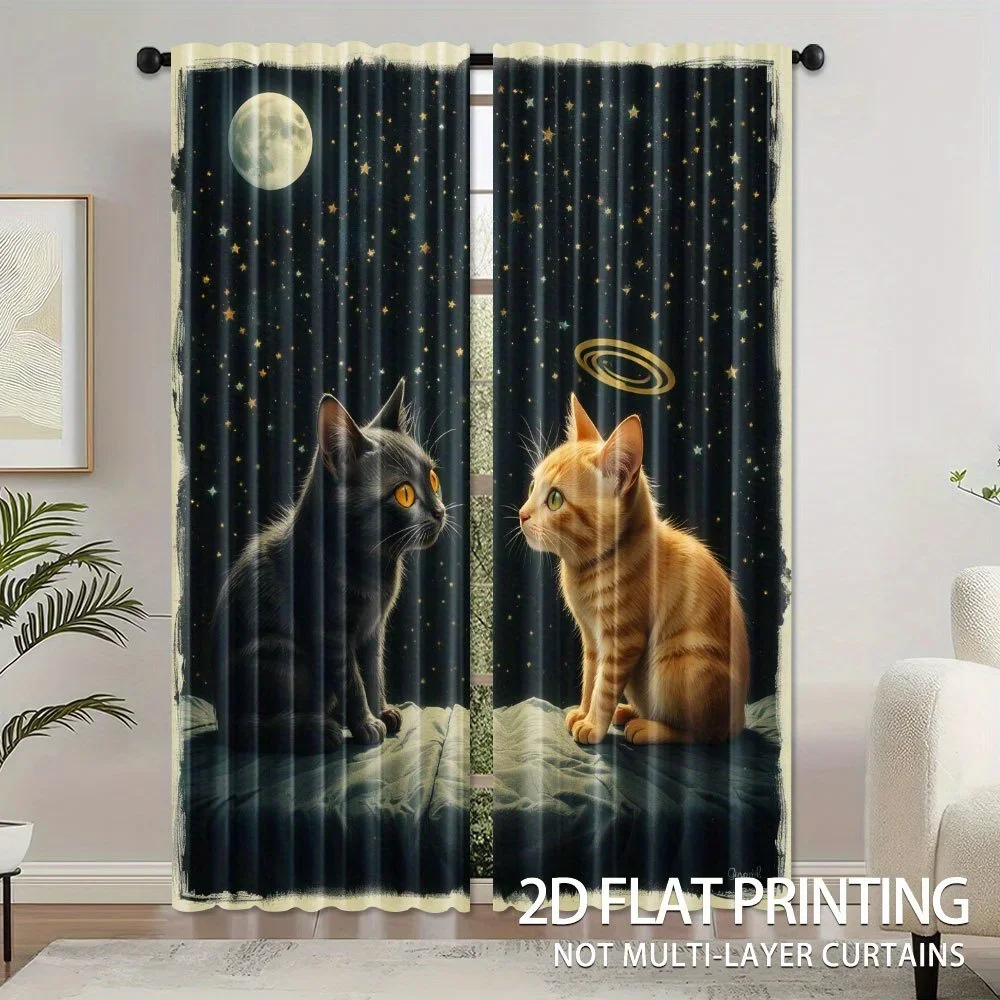 The cat stares at the moon and the stars.Print Drapes Room Darkening Window Curtains for Home Decor,Rod Pocket Blackout Curtains
The cat stares at the moon and the stars.Print Drapes Room Darkening Window Curtains for Home Decor,Rod Pocket Blackout Curtains