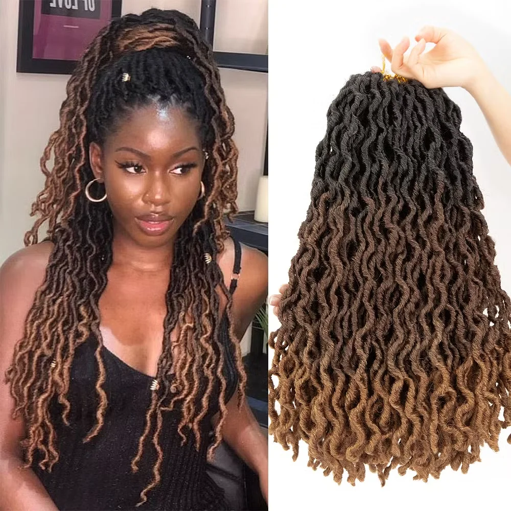 18 Inch Synthetic Gypsy Locs Wavy Crochet Braid Dreadlock Curly Wavy Twist Braiding Hair Extension African Root Braid for Women
18 Inch Synthetic Gypsy Locs Wavy Crochet Braid Dreadlock Curly Wavy Twist Braiding Hair Extension African Root Braid for Women