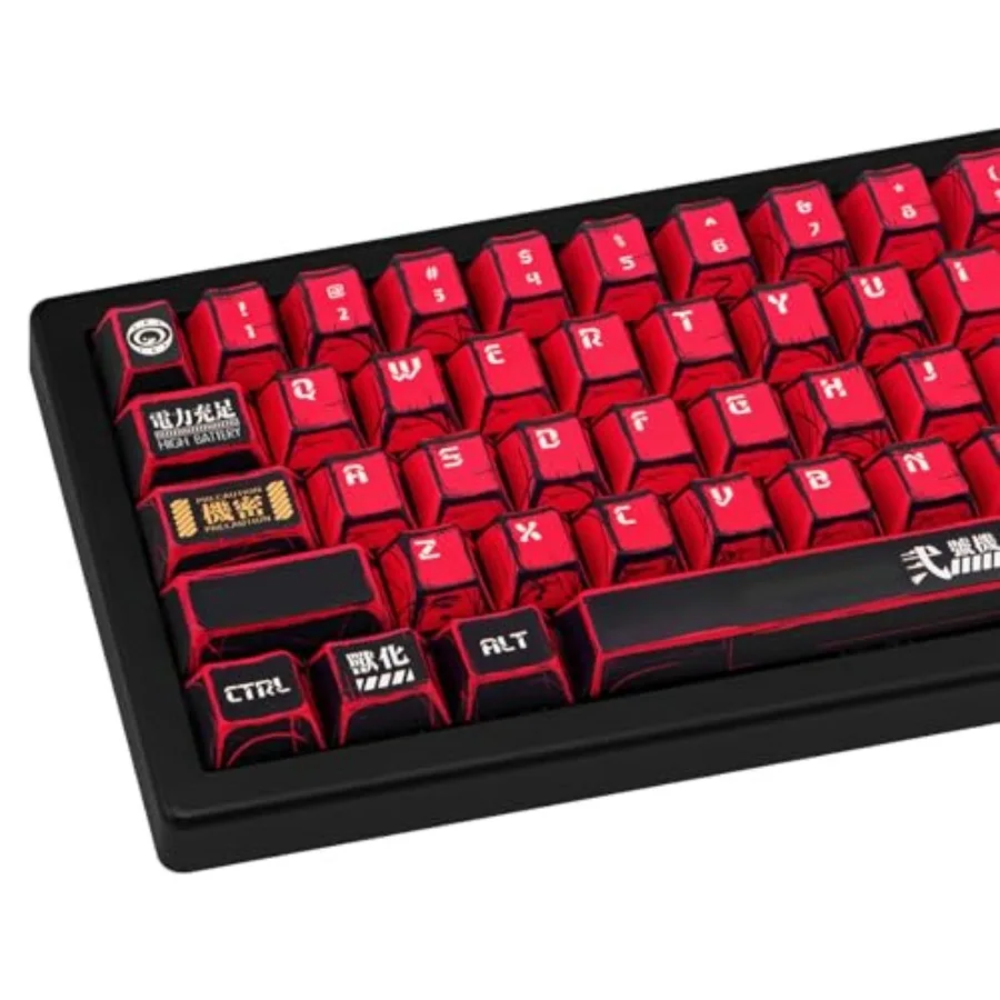 PBT Keycaps Set 135 Keys Cherry Profile Japanese Style Keycaps Cherry Mx Gaming Keyboard Keycap Set for ANSI Layout Mechanical