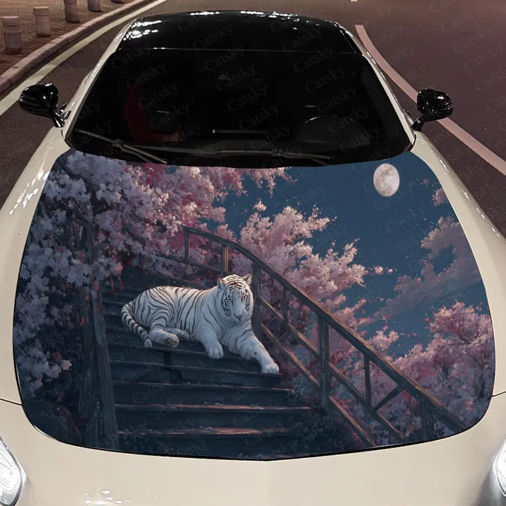 Fairy-tale White Tiger Cherry Blossom Auto Cover Sticker, Waterproof and Self-adhesive Auto Hood Decal, Auto Vinyl Wraps, Cool C
Fairy-tale White Tiger Cherry Blossom Auto Cover Sticker, Waterproof and Self-adhesive Auto Hood Decal, Auto Vinyl Wraps, Cool C