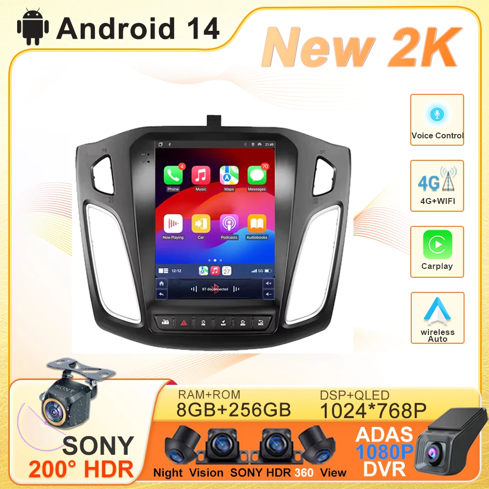 Android 14 Car For Ford Focus 3 Mk 3 2011 2012 - 2019 GPS Navigation Head Unit CPU No 2din DVD High-performance CPU Dash Cam
Android 14 Car For Ford Focus 3 Mk 3 2011 2012 - 2019 GPS Navigation Head Unit CPU No 2din DVD High-performance CPU Dash Cam