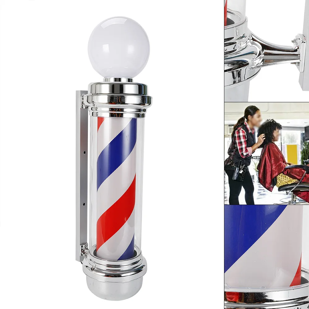 85cm Wall Mounted LED Barber Pole Light, Red White Blue Rotating Sign for Salon Shop Window Decor, Advertising Display Light
85cm Wall Mounted LED Barber Pole Light, Red White Blue Rotating Sign for Salon Shop Window Decor, Advertising Display Light