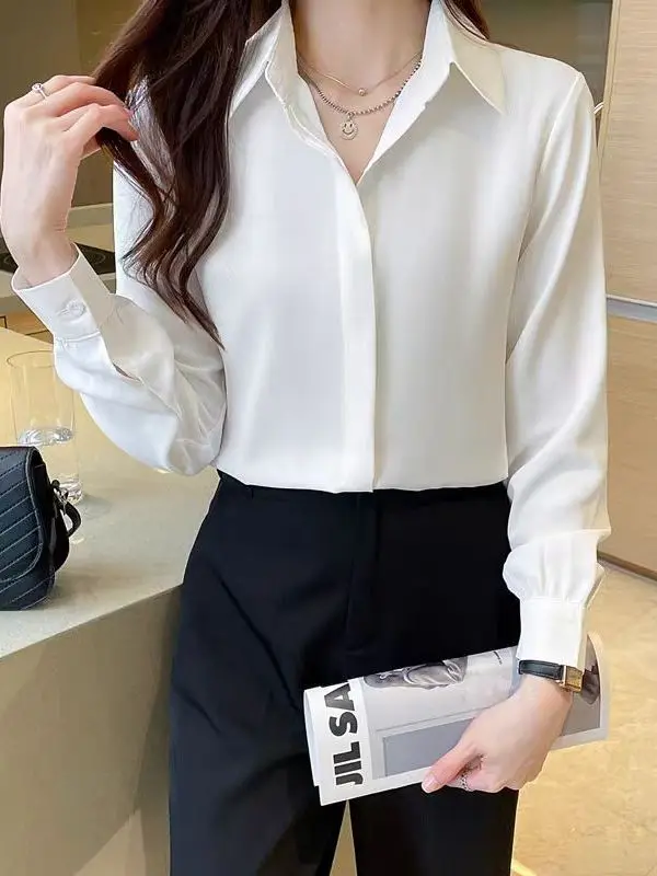 plus Size Pointed Collar White Shirt Women's Casual Loose Slimming Long Sleeve Top Spring 2026 New Style for plus Size MM
plus Size Pointed Collar White Shirt Women's Casual Loose Slimming Long Sleeve Top Spring 2026 New Style for plus Size MM