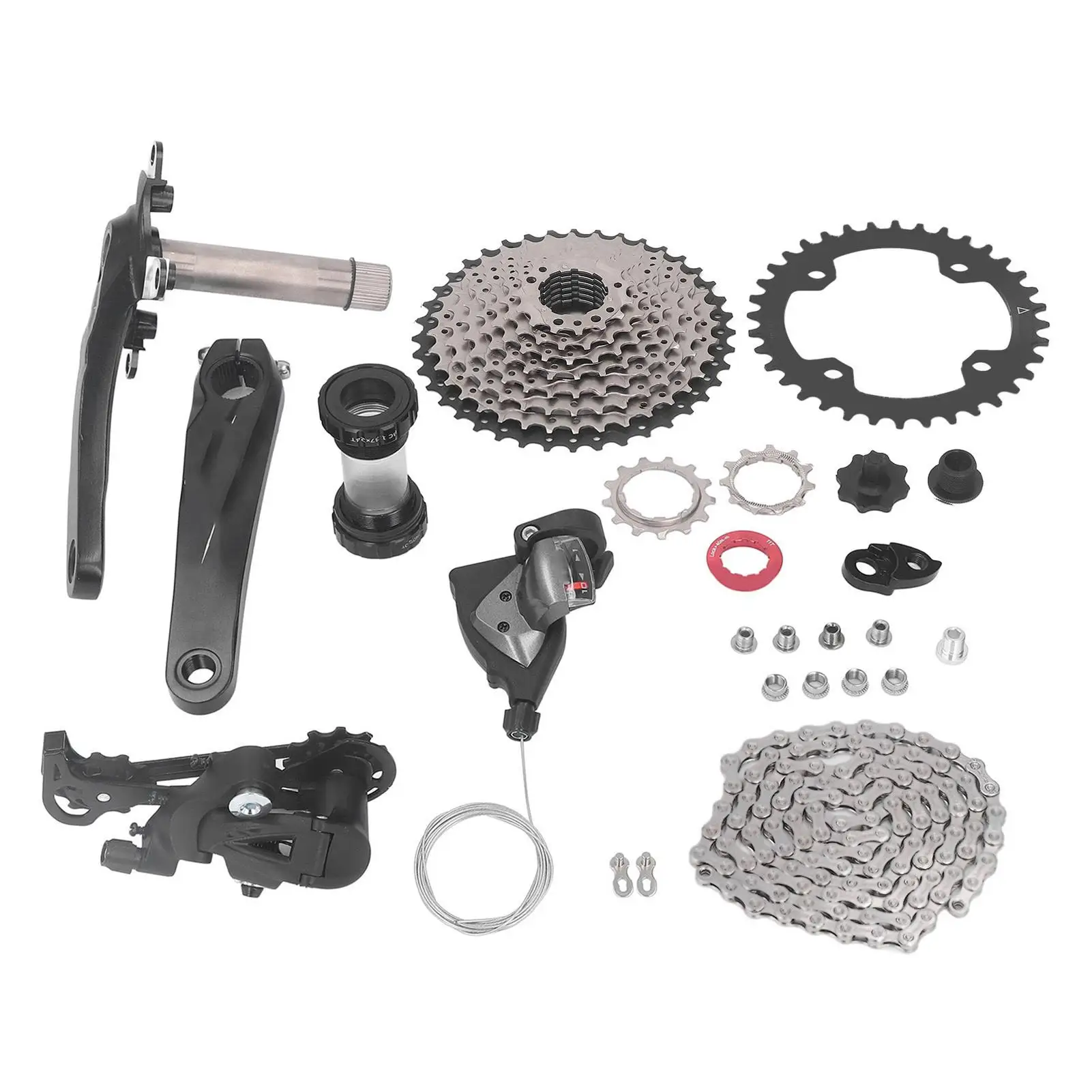 10 Speed Bike Gear Set 11 to 40T Flywheel Bottom Bracket Front Rear Derailleur Chain Rust Resistant Shift Kit Accessories
10 Speed Bike Gear Set 11 to 40T Flywheel Bottom Bracket Front Rear Derailleur Chain Rust Resistant Shift Kit Accessories