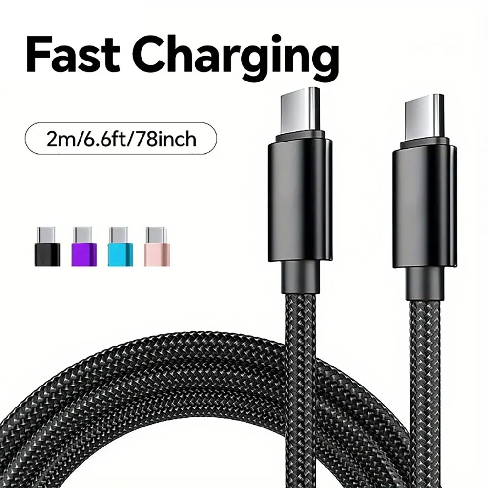 ANSEIP USB C To Type C Fast Charging Data Cable 66W Nylon Braided Quick Charge Charger Adapter Cable 2M For Samsung S24 Xiaomi
ANSEIP USB C To Type C Fast Charging Data Cable 66W Nylon Braided Quick Charge Charger Adapter Cable 2M For Samsung S24 Xiaomi