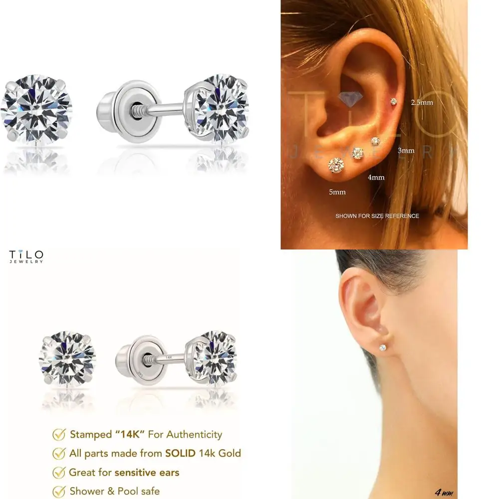 Круглые серьги-гвоздики с кубическим цирконием и фианитом в надежном дизайне с завинчивающейся спинкой для длительного ношения
Круглые серьги-гвоздики с кубическим цирконием и фианитом в надежном дизайне с завинчивающейся спинкой для длительного ношения