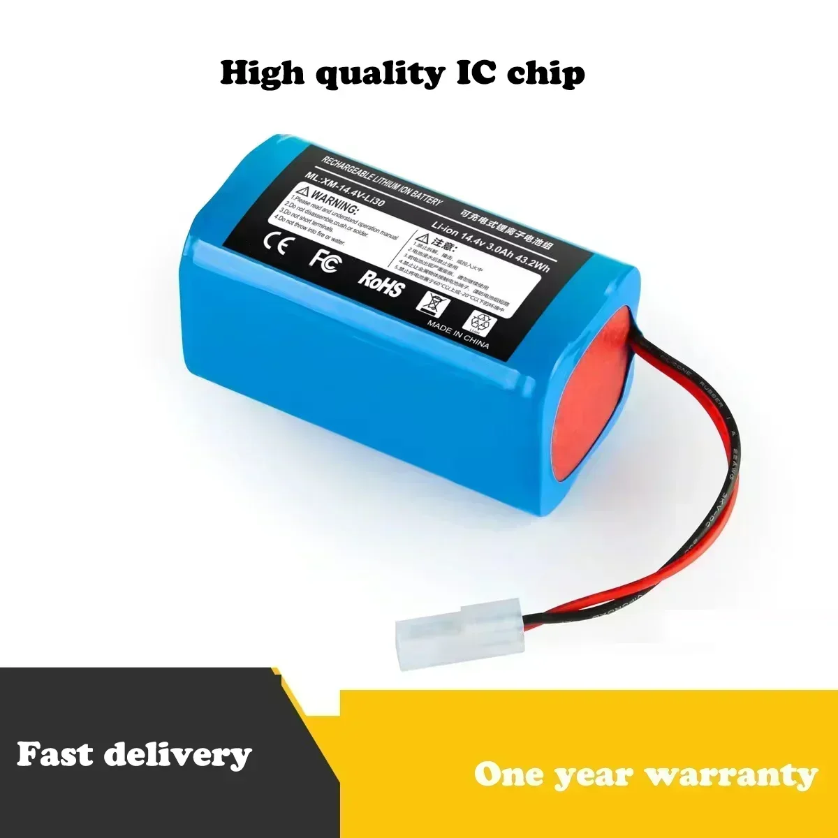 14.8V 2600mAh 18650 Battery for Xiaomi MiJia Sweeping Robot G1 (MJSTG1) Robot Vacuum-Mop 2 Lite (MJSTL) Rechargeable Battery
14.8V 2600mAh 18650 Battery for Xiaomi MiJia Sweeping Robot G1 (MJSTG1) Robot Vacuum-Mop 2 Lite (MJSTL) Rechargeable Battery