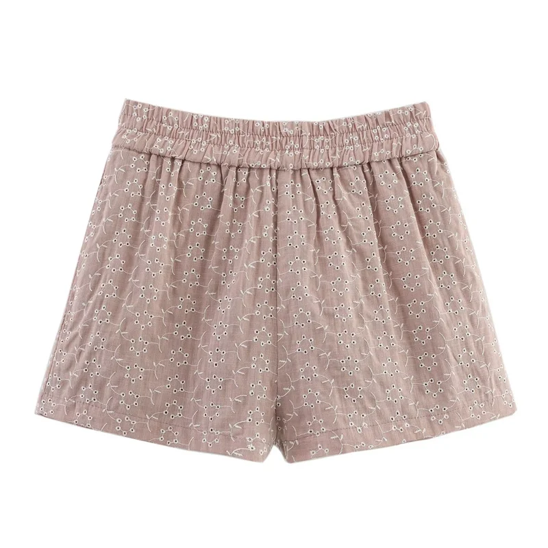 Women's Shorts 2026 Summer New Style Light Brown Embroidered Hollow-out Decorative Elastic Waist Casual Shorts Vacation Style
Women's Shorts 2026 Summer New Style Light Brown Embroidered Hollow-out Decorative Elastic Waist Casual Shorts Vacation Style