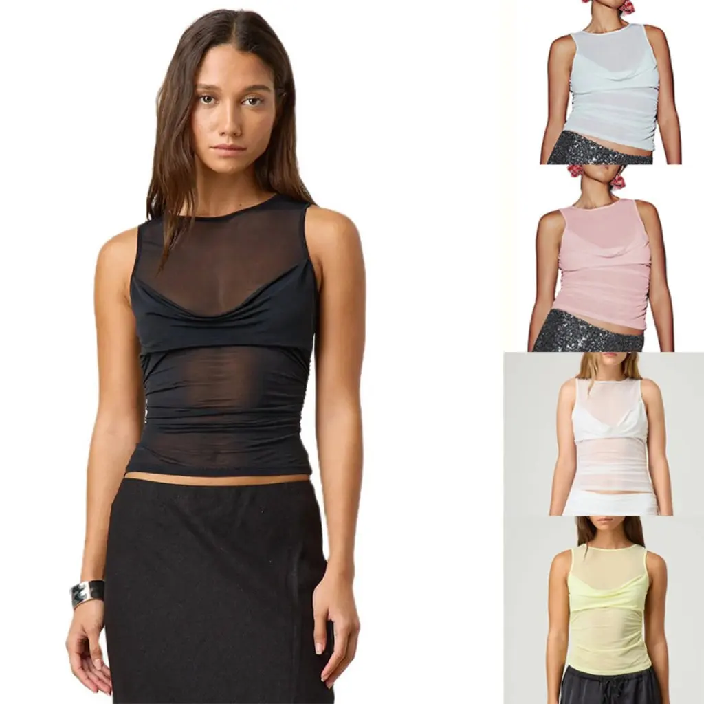 Spring Women's Fashion See-Through Mesh Bottoming Shirt Pure Color Sexy European American Style Top
Spring Women's Fashion See-Through Mesh Bottoming Shirt Pure Color Sexy European American Style Top