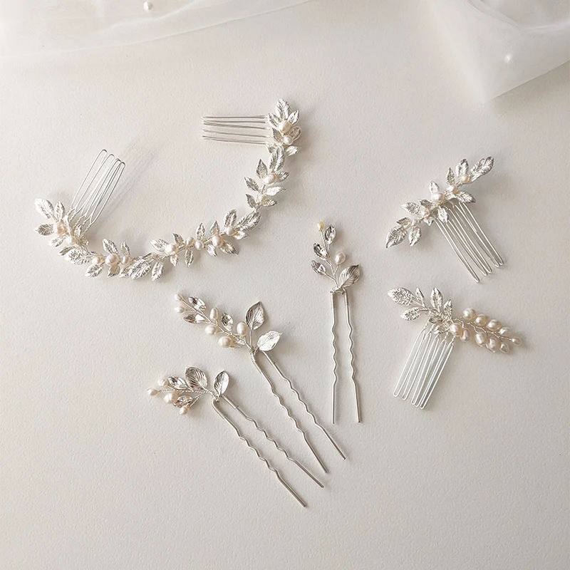 Wedding Bachelorette Party Prom Hair Accessories Silver Leaf Freshwater Pearl Hair Comb Pins For Women Bridal
Wedding Bachelorette Party Prom Hair Accessories Silver Leaf Freshwater Pearl Hair Comb Pins For Women Bridal