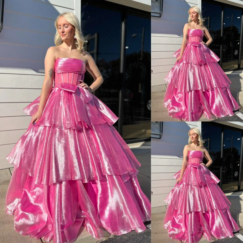 Organza Sparkly Prom Dresses Hot Pink Homecoming Ruffles Party Evening Dresses Backless with Bow Homecoming Dress Cocktail Dress
Organza Sparkly Prom Dresses Hot Pink Homecoming Ruffles Party Evening Dresses Backless with Bow Homecoming Dress Cocktail Dress