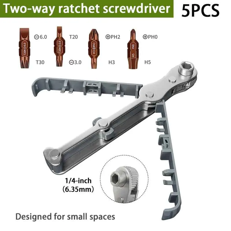 Bidirectional Forward and Reverse Ratchet Screwdriver Elbow Flat Head Wrench Cross Screwdriver Slotted Tool New Multifunctional
Bidirectional Forward and Reverse Ratchet Screwdriver Elbow Flat Head Wrench Cross Screwdriver Slotted Tool New Multifunctional