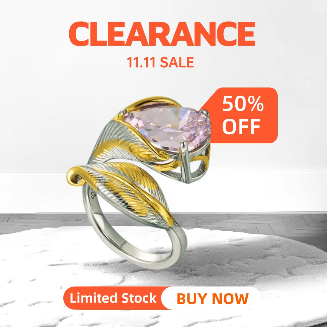 GEEZENCA, серебро 925, двухцветный розовый циркон, лист, цветок, массивные кольца, распродажа, ограниченный запас, первый, первый, получите