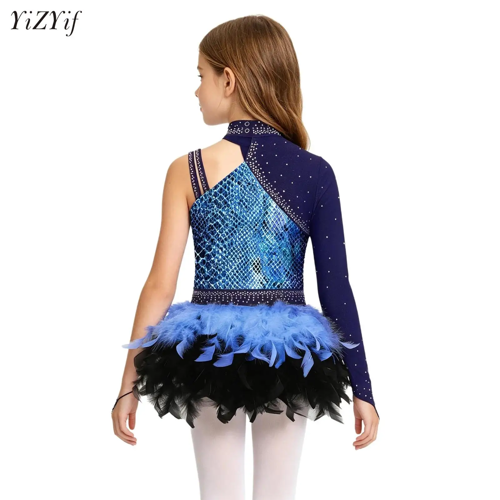 Kids Girls Jazz Latin Dance Performance Costume Rhinestone Feather Skirted Leotard Ballet Figure Skating Ballroom Dance Dress
Kids Girls Jazz Latin Dance Performance Costume Rhinestone Feather Skirted Leotard Ballet Figure Skating Ballroom Dance Dress