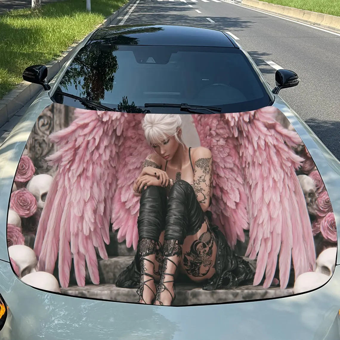 Готический розовый ангел череп приключения ПВХ капот автомобиля виниловые обертывания, самоклеящаяся водостойкая наклейка на капот автомобиля, украшения автомобиля
Готический розовый ангел череп приключения ПВХ капот автомобиля виниловые обертывания, самоклеящаяся водостойкая наклейка на капот автомобиля, украшения автомобиля