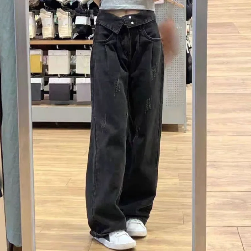 Autumn Spring Hight Waist Denim Pant Women Jeans Vintage Straight Trousers Jeans Fashion Female Black Casual Wide Leg Pants
Autumn Spring Hight Waist Denim Pant Women Jeans Vintage Straight Trousers Jeans Fashion Female Black Casual Wide Leg Pants