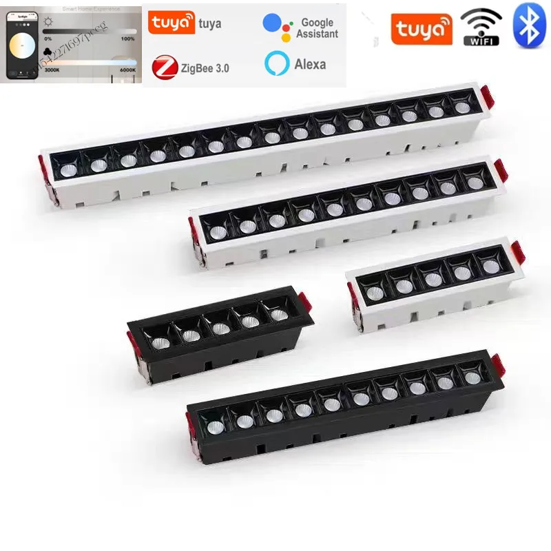 TuyaZigbee3.0 Intelligent dimming embedded anti-glare grille light LED Strip light 110V 220V ceiling lightCOB downlight spot lig
TuyaZigbee3.0 Intelligent dimming embedded anti-glare grille light LED Strip light 110V 220V ceiling lightCOB downlight spot lig