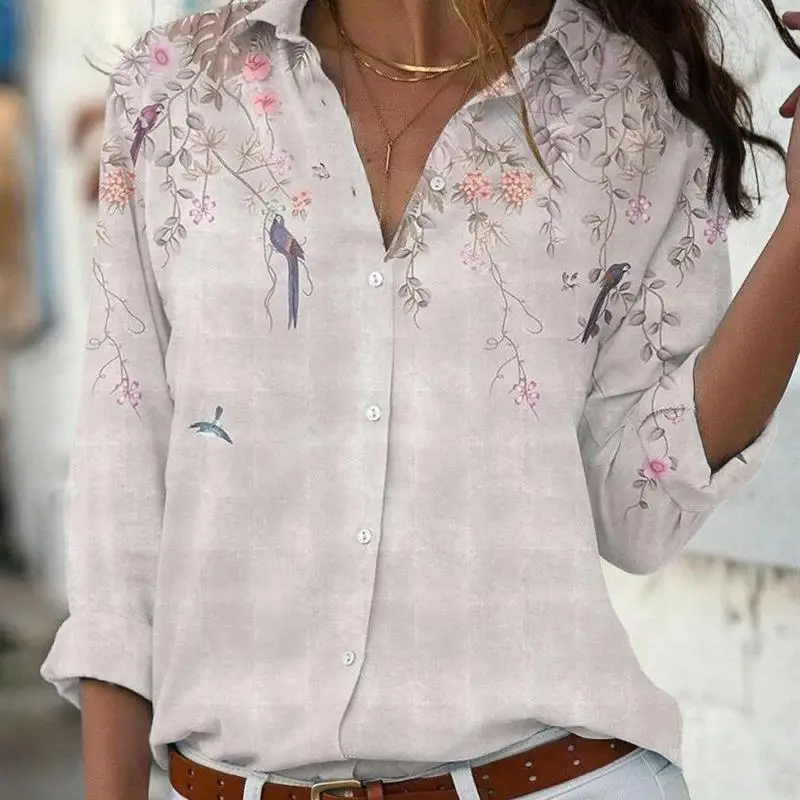 Повседневная женская рубашка с принтом на пуговицах, свободного кроя, с длинным рукавом, модная, для повседневной носки
Повседневная женская рубашка с принтом на пуговицах, свободного кроя, с длинным рукавом, модная, для повседневной носки