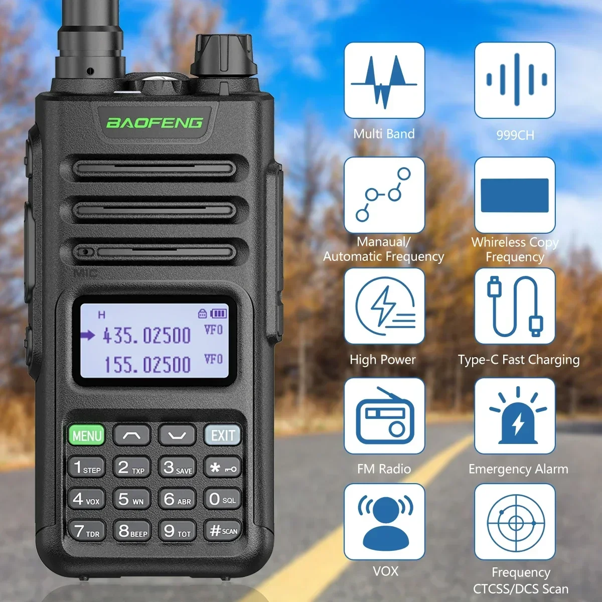 1/2 Baofeng M-13 Pro Air Band Walkie Talkie Wireless Copy Frequency Multi Band NOAA Type-C AM Long Range UV 5R Ham Two Way Radio
1/2 Baofeng M-13 Pro Air Band Walkie Talkie Wireless Copy Frequency Multi Band NOAA Type-C AM Long Range UV 5R Ham Two Way Radio