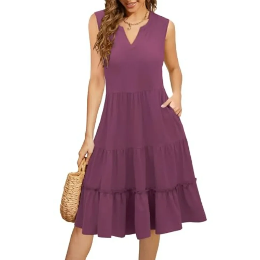 Summer Dresses for Women 2026 Elegant Classy Sleeveless Boho Midi Sun Dress Spring Break Travel Beach Vacation Clothes
Summer Dresses for Women 2026 Elegant Classy Sleeveless Boho Midi Sun Dress Spring Break Travel Beach Vacation Clothes